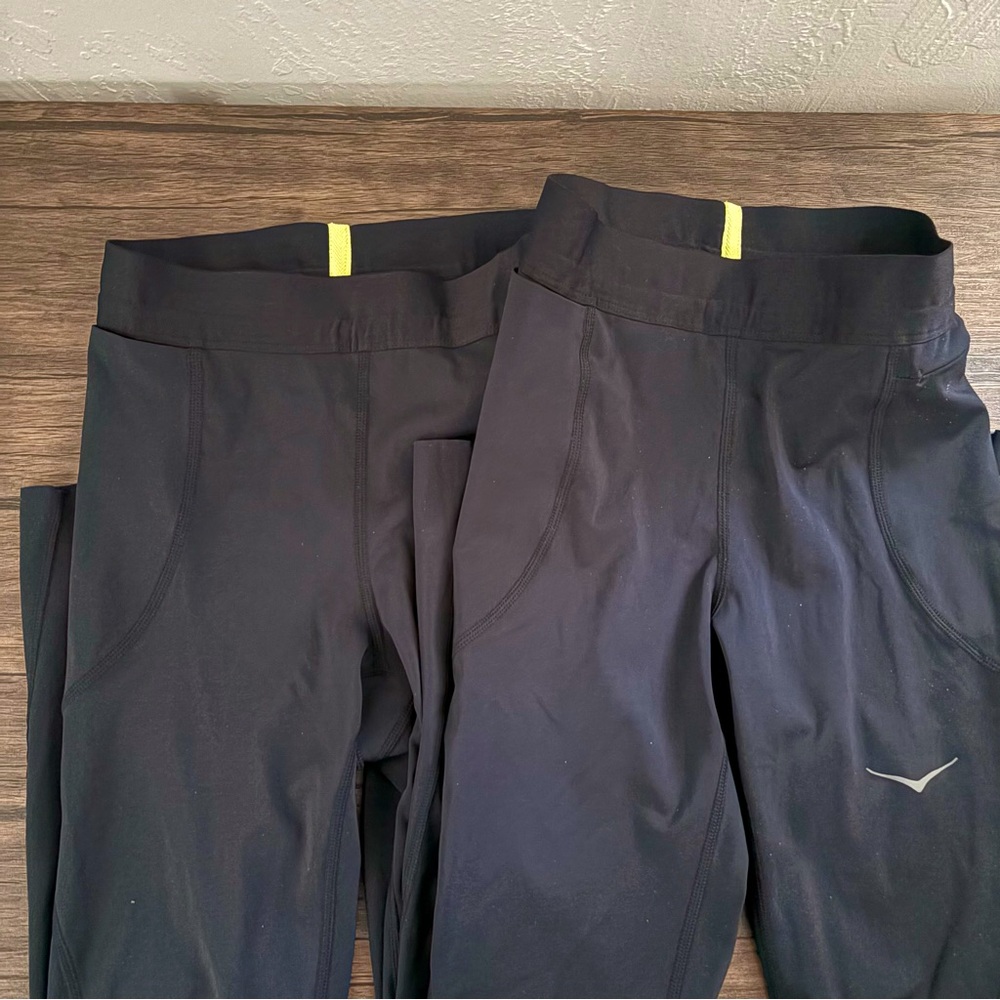 Lot Of 2 Hoka Novafly Run Tights XS Black Soft Pockets‎ Drawstring ID#1141743